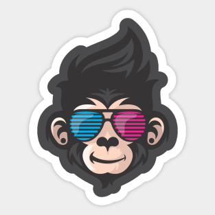 apes with eyeglasses Sticker